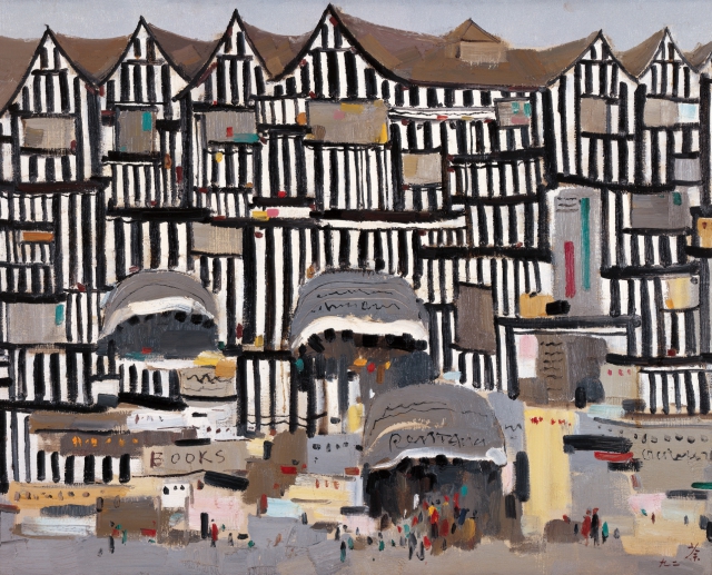 9 莎士比亞故里 吳冠中 布面油彩 油畫  73×92cm 1992 中國美術館藏.jpg